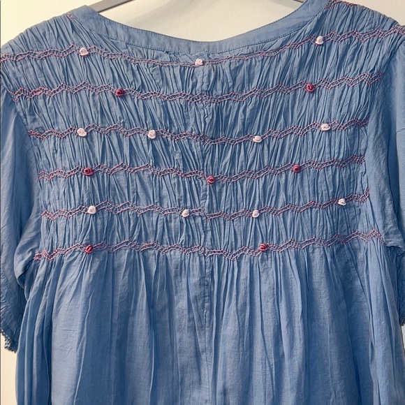 FREE PEOPLE MOUNTAIN SPRING VICTORIA BABYDOLL SMOCKED ONE PIECE ROMPER SHORTS XS - Picture 6 of 7